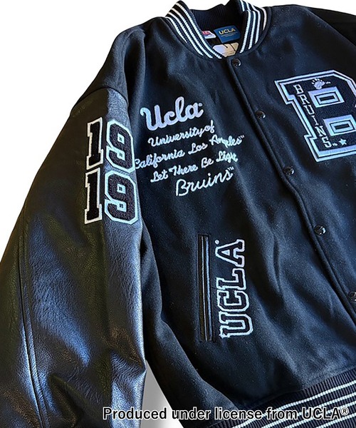 JACKROSE（ジャックローズ）の「NUTMEG＆UCLA-中綿スタジアムジャケット（スタジャン・メンズ・ブラック/ネイビー・L/M）」の8枚目の写真