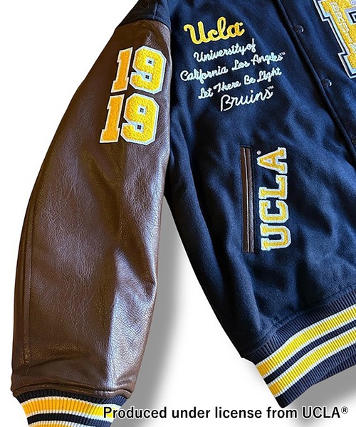 JACKROSE（ジャックローズ）の「NUTMEG＆UCLA-中綿スタジアムジャケット（スタジャン・メンズ・ブラック/ネイビー・L/M）」の12枚目の写真