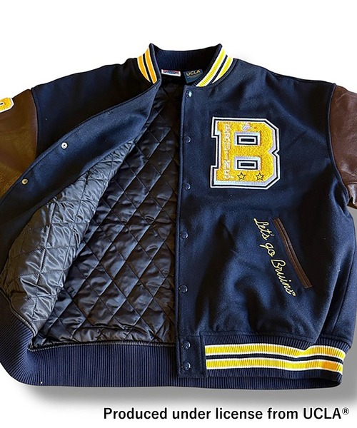 JACKROSE（ジャックローズ）の「NUTMEG＆UCLA-中綿スタジアムジャケット（スタジャン・メンズ・ブラック/ネイビー・L/M）」の5枚目の写真