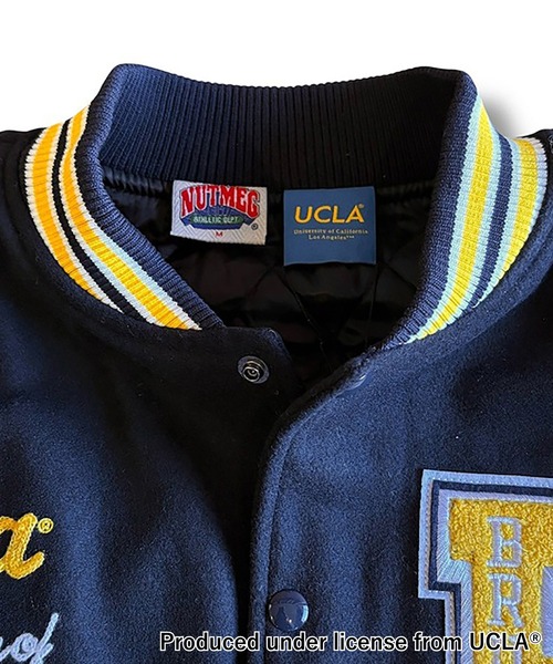 JACKROSE（ジャックローズ）の「NUTMEG＆UCLA-中綿スタジアムジャケット（スタジャン・メンズ・ブラック/ネイビー・L/M）」の10枚目の写真