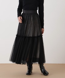 ドットチュールスカート チュールスカート ドット」に該当するブラック