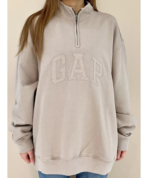 セール】ヘビーウェイト オーバーサイズ GAPロゴ ハーフジップ プル