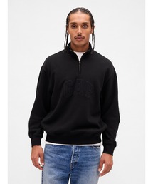 GAP（ギャップ）の「ヘビーウェイト オーバーサイズ GAPロゴ ハーフジップ プルオーバー（スウェット）」
