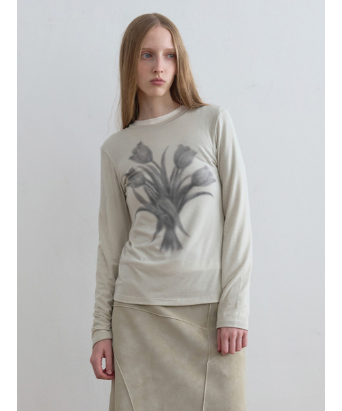 Kijun(キジュン)の「Romantic Jersey Top Sage(Tシャツ/カットソー・レディース・その他・MEDIUM/SMALL)」の1枚目の写真