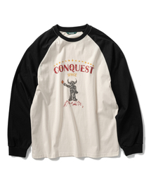 SUPERSUB（スーパーサブ）の「スペースエイリアンラグラン長袖Tシャツ - クリーム/ブラック（Tシャツ/カットソー）」