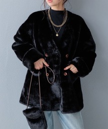 ファーコート フェイクファー ショート丈」に該当するファッション通販