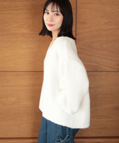 Ruwan yu(ルワンユー)の「2WAYレイヤード風ニットプルオーバー【大きいサイズ対応】(ニット/セーター・レディース・ホワイト・F)」の7枚目の写真