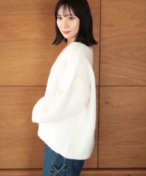 Ruwan yu(ルワンユー)の「2WAYレイヤード風ニットプルオーバー【大きいサイズ対応】(ニット/セーター・レディース・ホワイト・F)」の14枚目の写真