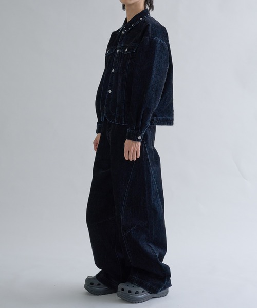 EPNK(イーピーエヌケー)の「Flocky Curve Darted Pants / フロッキーカーブデニムパンツ(その他パンツ・メンズ・ブラック系・LARGE/MEDIUM/SMALL)」の7枚目の写真
