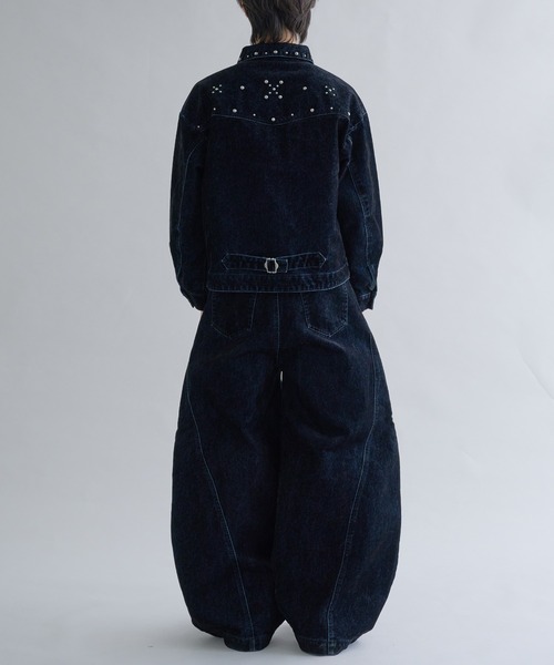 EPNK(イーピーエヌケー)の「Flocky Curve Darted Pants / フロッキーカーブデニムパンツ(その他パンツ・メンズ・ブラック系・LARGE/MEDIUM/SMALL)」の9枚目の写真