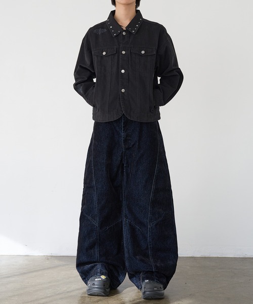 EPNK(イーピーエヌケー)の「Flocky Curve Darted Pants / フロッキーカーブデニムパンツ(その他パンツ・メンズ・ブラック系・LARGE/MEDIUM/SMALL)」の15枚目の写真