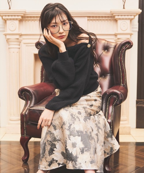 フラワージャガードフレアスカート（スカート）｜AND COUTURE（アンド