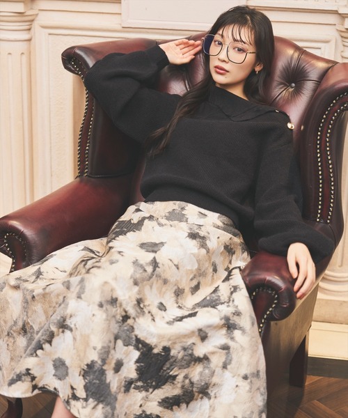 フラワージャガードフレアスカート（スカート）｜AND COUTURE（アンド