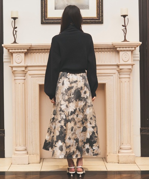 フラワージャガードフレアスカート（スカート）｜AND COUTURE（アンド