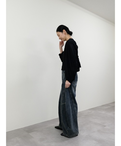 DOLLUPOOPS（ドールアップウップス）の「ヴィンテージカーブラインデニムパンツ（デニムパンツ・レディース・ブラック/ネイビー・MEDIUM/SMALL）」の4枚目の写真