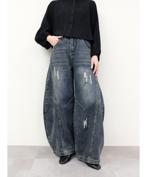 DOLLUPOOPS（ドールアップウップス）の「ヴィンテージカーブラインデニムパンツ（デニムパンツ・レディース・ブラック/ネイビー・MEDIUM/SMALL）」の19枚目の写真