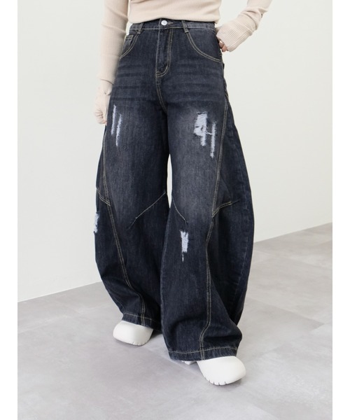 DOLLUPOOPS（ドールアップウップス）の「ヴィンテージカーブラインデニムパンツ（デニムパンツ・レディース・ブラック/ネイビー・MEDIUM/SMALL）」の15枚目の写真