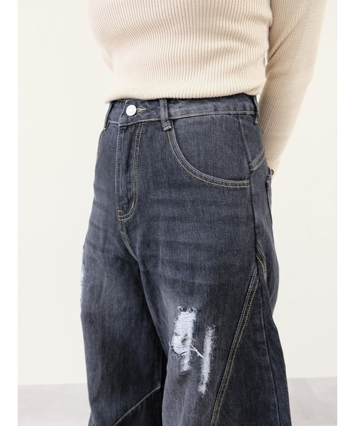 DOLLUPOOPS（ドールアップウップス）の「ヴィンテージカーブラインデニムパンツ（デニムパンツ・レディース・ブラック/ネイビー・MEDIUM/SMALL）」の16枚目の写真