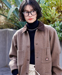 FREAK'S STORE（フリークスストア）の「RED KAP × FREAK'S STORE/レッドキャップ 別注 WOOL CHORE COAT/ウール チョア コート/コーデュロイ 襟切替 コート（カバーオール・レディース）」