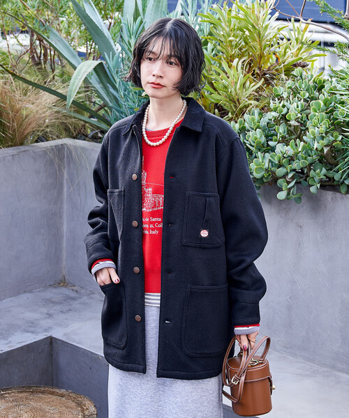 FREAK'S STORE(フリークスストア)の「RED KAP × FREAK'S STORE/レッドキャップ 別注 WOOL CHORE COAT/ウール チョア コート/コーデュロイ 襟切替 コート(カバーオール・レディース・ナチュラル/ブラック/ベージュ・フリ-)」の10枚目の写真