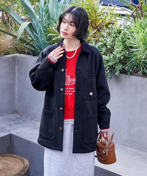 FREAK'S STORE(フリークスストア)の「RED KAP × FREAK'S STORE/レッドキャップ 別注 WOOL CHORE COAT/ウール チョア コート/コーデュロイ 襟切替 コート(カバーオール・レディース・ナチュラル/ブラック/ベージュ・フリ-)」の12枚目の写真