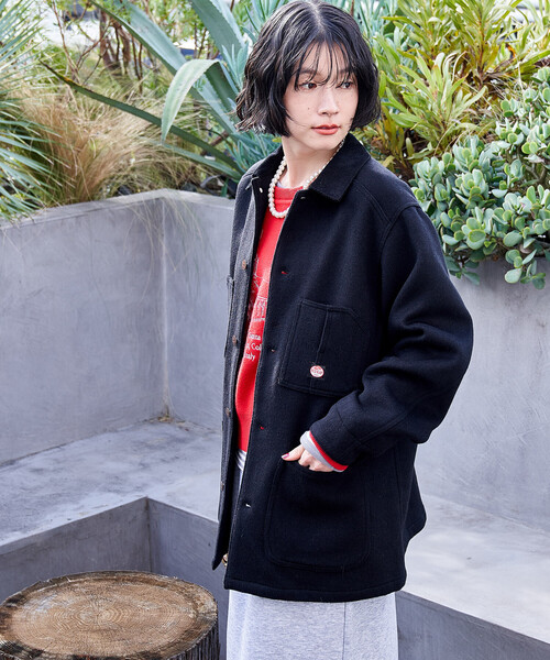 FREAK'S STORE(フリークスストア)の「RED KAP × FREAK'S STORE/レッドキャップ 別注 WOOL CHORE COAT/ウール チョア コート/コーデュロイ 襟切替 コート(カバーオール・レディース・ナチュラル/ブラック/ベージュ・フリ-)」の13枚目の写真