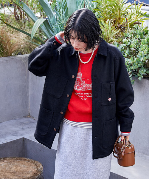 FREAK'S STORE(フリークスストア)の「RED KAP × FREAK'S STORE/レッドキャップ 別注 WOOL CHORE COAT/ウール チョア コート/コーデュロイ 襟切替 コート(カバーオール・レディース・ナチュラル/ブラック/ベージュ・フリ-)」の16枚目の写真