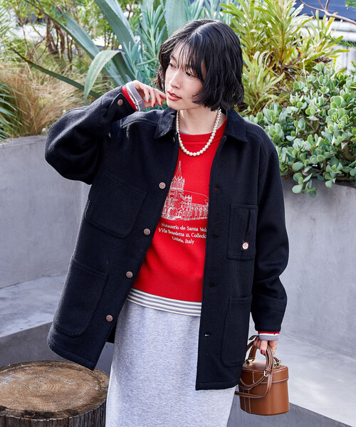 FREAK'S STORE(フリークスストア)の「RED KAP × FREAK'S STORE/レッドキャップ 別注 WOOL CHORE COAT/ウール チョア コート/コーデュロイ 襟切替 コート(カバーオール・レディース・ナチュラル/ブラック/ベージュ・フリ-)」の17枚目の写真