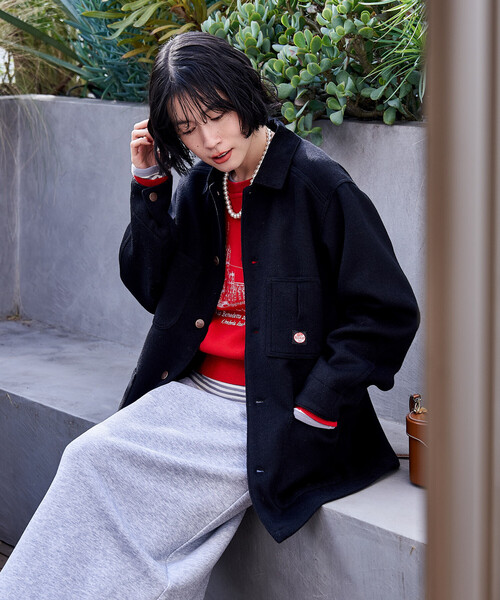 FREAK'S STORE(フリークスストア)の「RED KAP × FREAK'S STORE/レッドキャップ 別注 WOOL CHORE COAT/ウール チョア コート/コーデュロイ 襟切替 コート(カバーオール・レディース・ナチュラル/ブラック/ベージュ・フリ-)」の19枚目の写真