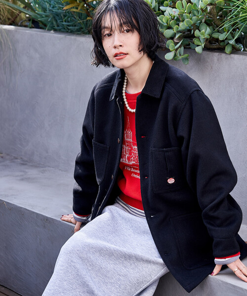 FREAK'S STORE(フリークスストア)の「RED KAP × FREAK'S STORE/レッドキャップ 別注 WOOL CHORE COAT/ウール チョア コート/コーデュロイ 襟切替 コート(カバーオール・レディース・ナチュラル/ブラック/ベージュ・フリ-)」の21枚目の写真