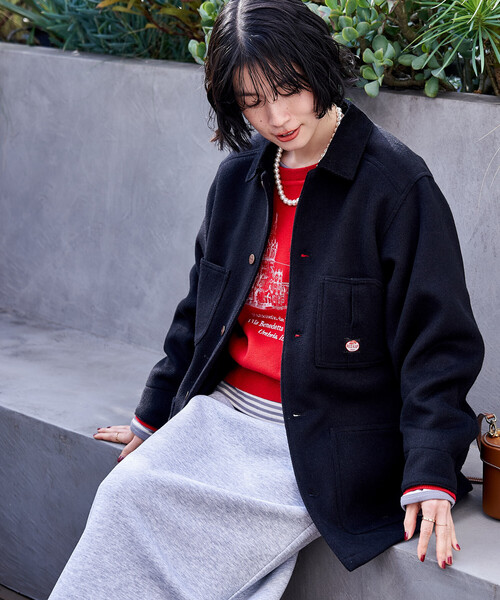 FREAK'S STORE(フリークスストア)の「RED KAP × FREAK'S STORE/レッドキャップ 別注 WOOL CHORE COAT/ウール チョア コート/コーデュロイ 襟切替 コート(カバーオール・レディース・ナチュラル/ブラック/ベージュ・フリ-)」の22枚目の写真