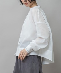 Munich（ミューニック）の「シアーボイル×ニットリブカフスシャツ（シャツ/ブラウス）」