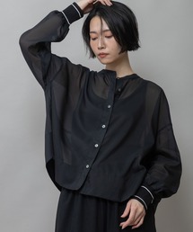 Munich（ミューニック）の「シアーボイル×ニットリブカフスシャツ（シャツ/ブラウス）」