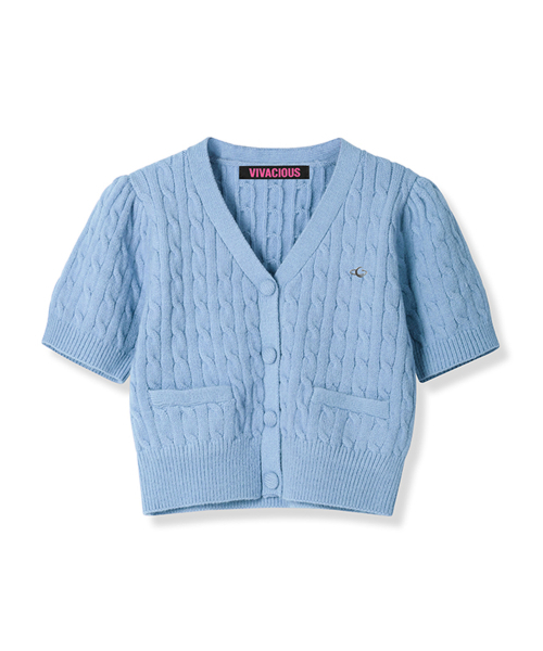 Vivacious(ビバシャス)の「Soft Cable Knit Cardigan - 7COL(カーディガン/ボレロ・レディース・アイボリー/スカイブルー/グリーン/ピンク/パープル/グレー/ブラック・FREE)」の19枚目の写真