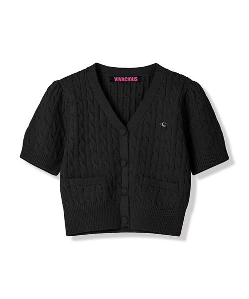 Vivacious(ビバシャス)の「Soft Cable Knit Cardigan - 7COL(カーディガン/ボレロ・レディース・アイボリー/スカイブルー/グリーン/ピンク/パープル/グレー/ブラック・FREE)」の10枚目の写真