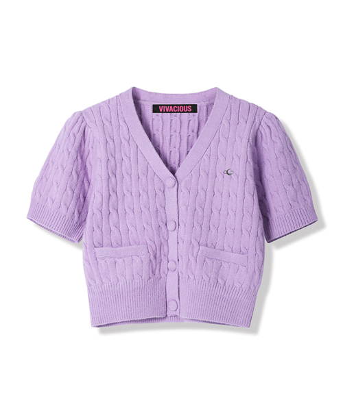 Vivacious(ビバシャス)の「Soft Cable Knit Cardigan - 7COL(カーディガン/ボレロ・レディース・アイボリー/スカイブルー/グリーン/ピンク/パープル/グレー/ブラック・FREE)」の12枚目の写真