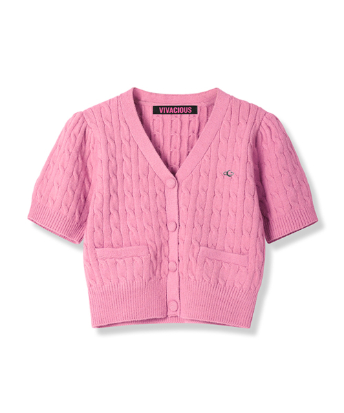 Vivacious(ビバシャス)の「Soft Cable Knit Cardigan - 7COL(カーディガン/ボレロ・レディース・アイボリー/スカイブルー/グリーン/ピンク/パープル/グレー/ブラック・FREE)」の13枚目の写真