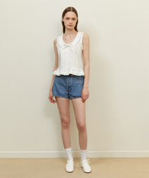 VINTAGE FLORAL COLLAR BLOUSE_WHITE