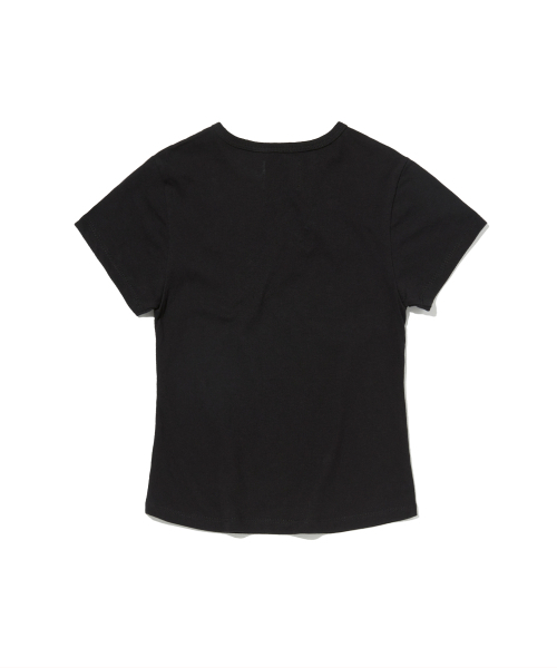 suade（スエード）の「CHECKERED CROSS CROP TEE [BLACK]（Tシャツ/カットソー・レディース・その他・FREE）」の2枚目の写真