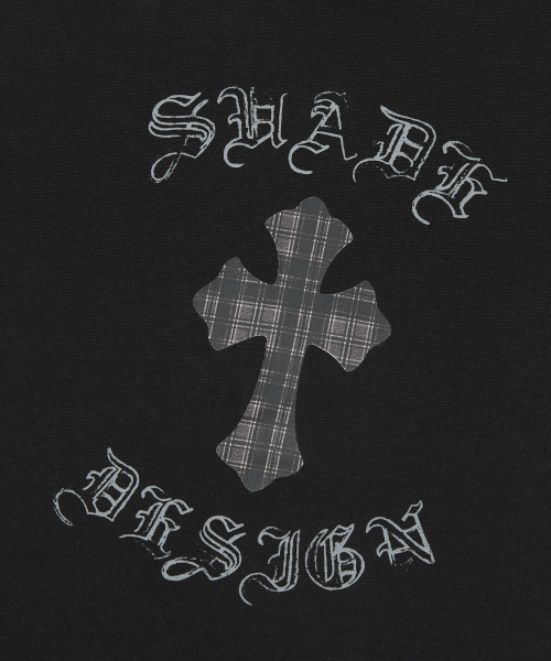 suade（スエード）の「CHECKERED CROSS CROP TEE [BLACK]（Tシャツ/カットソー・レディース・その他・FREE）」の4枚目の写真