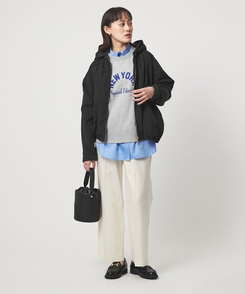 green label relaxing（グリーンレーベルリラクシング）の「［size SHORTあり］フーディー ブルゾン 撥水（マウンテンパーカー・レディース・ベージュ/ブラック/ナチュラル・SHORT/36/38）」の15枚目の写真