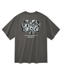 コラージュ半袖Tシャツグレー