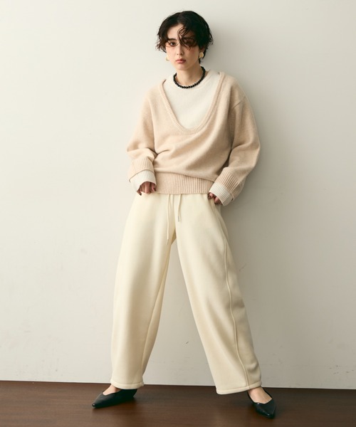 Trish（トリッシュ）の「フェイクレイヤードニットプルオーバー（ニット/セーター・レディース・アイボリー/チャコールグレー・MEDIUM）」の8枚目の写真