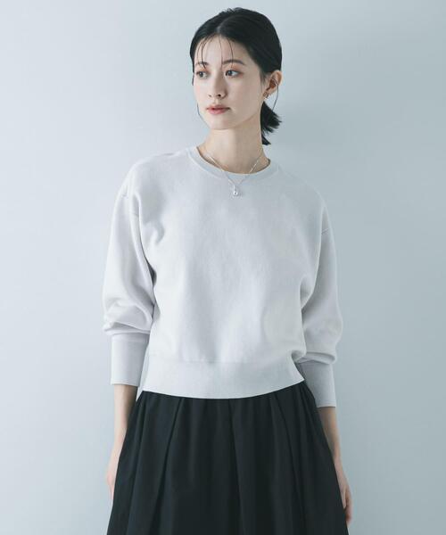 URBAN RESEARCH(アーバンリサーチ)の「ダブルフェイスクルーネックニット(ニット/セーター・レディース・ネイビー/ピンク/グレー系その他・FREE)」の5枚目の写真