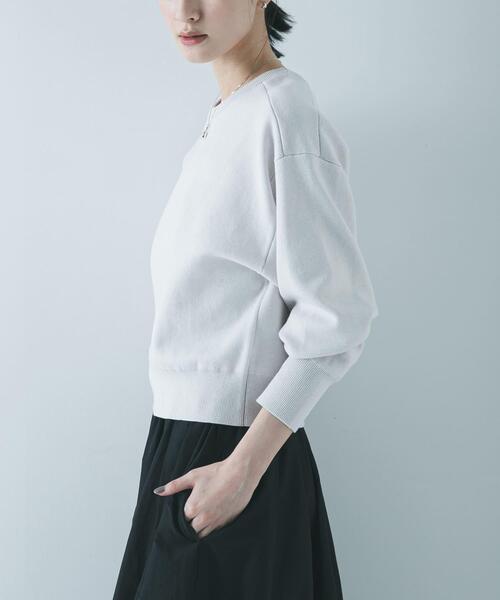 URBAN RESEARCH(アーバンリサーチ)の「ダブルフェイスクルーネックニット(ニット/セーター・レディース・ネイビー/ピンク/グレー系その他・FREE)」の6枚目の写真