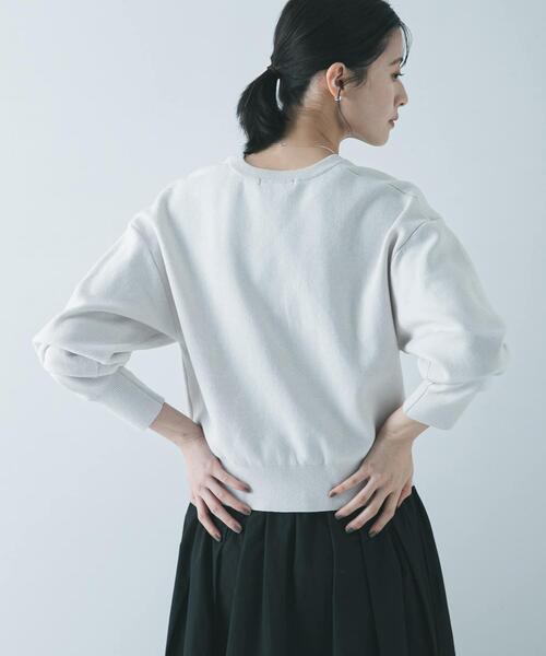 URBAN RESEARCH(アーバンリサーチ)の「ダブルフェイスクルーネックニット(ニット/セーター・レディース・ネイビー/ピンク/グレー系その他・FREE)」の7枚目の写真