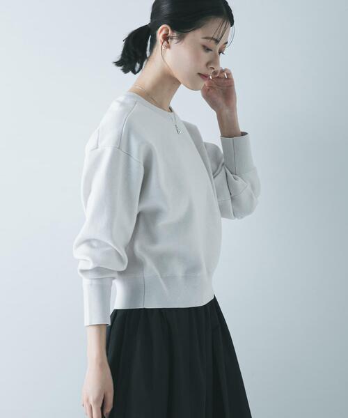 URBAN RESEARCH(アーバンリサーチ)の「ダブルフェイスクルーネックニット(ニット/セーター・レディース・ネイビー/ピンク/グレー系その他・FREE)」の9枚目の写真