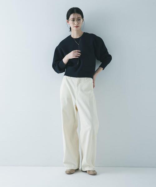 URBAN RESEARCH（アーバンリサーチ）の「ダブルフェイスクルーネックニット（ニット/セーター・レディース・ネイビー/ピンク/グレー系その他・FREE）」の22枚目の写真