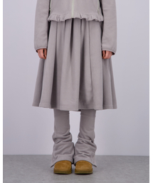 FLEECE MIDI WARMER SKIRT_MELANGE GREY