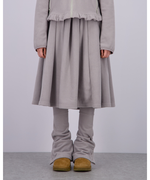 SALE！STANDREWS メランジェスカート　グレー FLEECE MIDI WARMER SKIRT_MELANGE GREY（スカート）｜LO AXUAL（ロ
